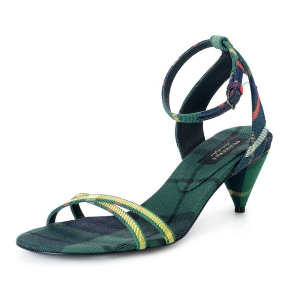 BURBERRY London Womens Canvas Check Heeled Sandals - Picture 1 of 7